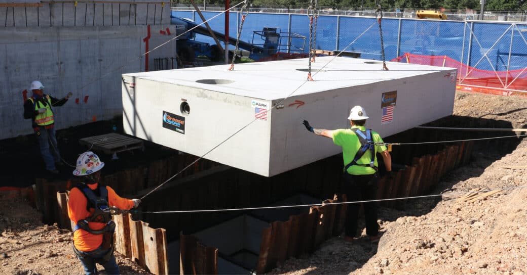 Installation of a precast Grease Trooper